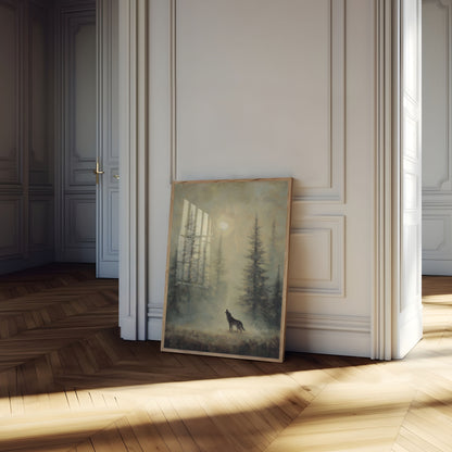 Moonlit Wolf Forest Poster