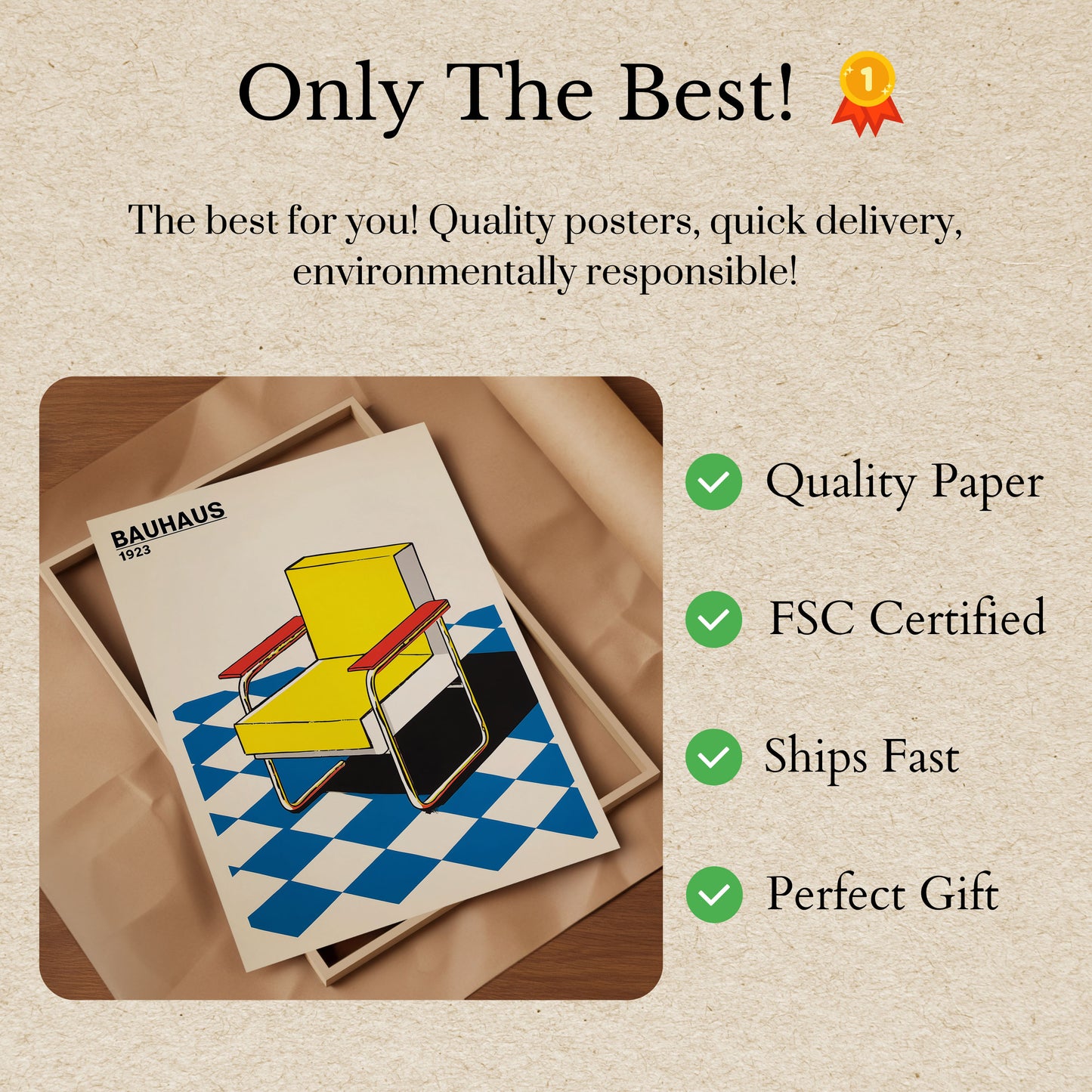 Bauhaus Geometric Chair Poster