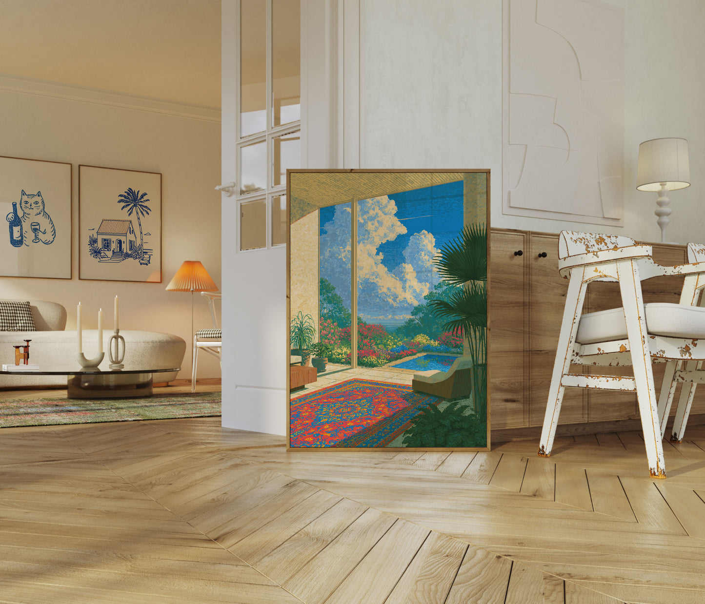 Affiche Vue Jardin Paradis Tropical