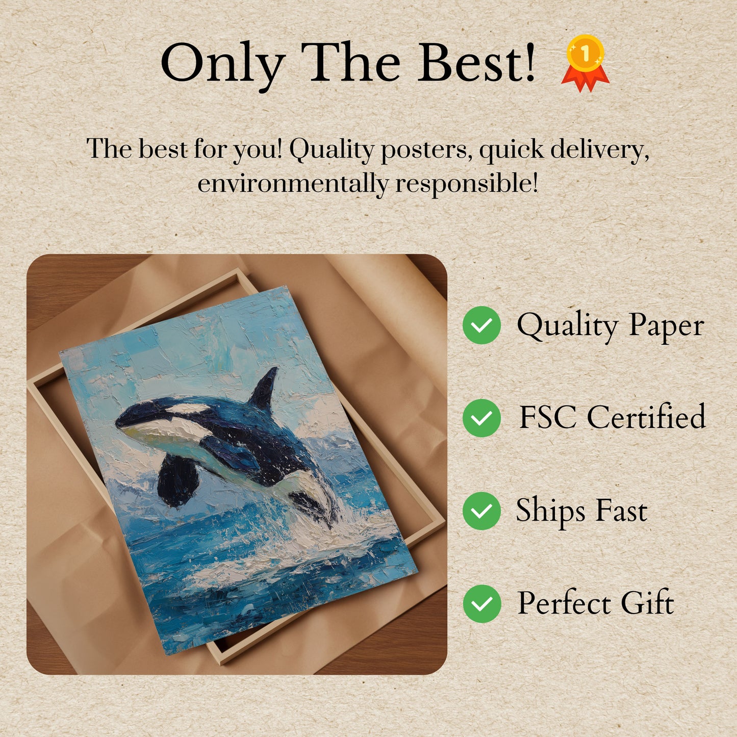 Majestic Orca Ocean Leap Poster