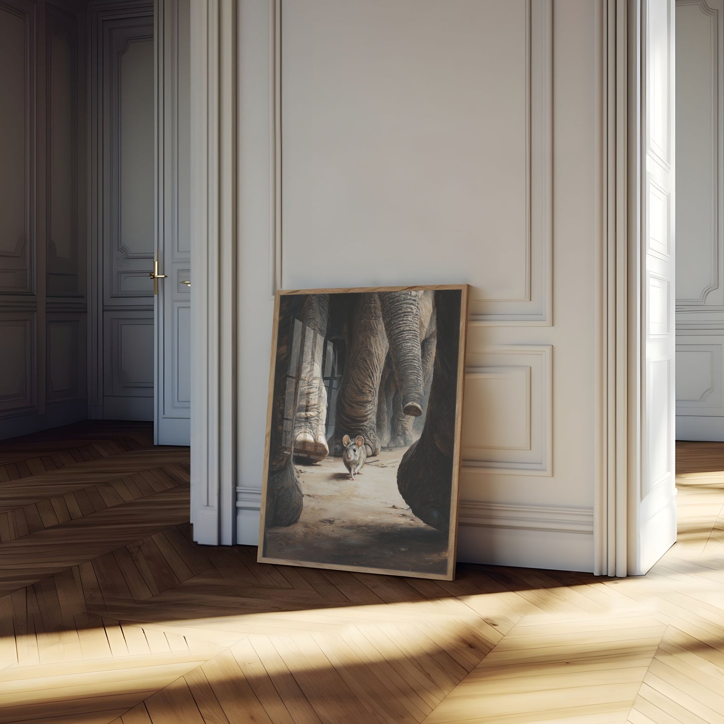 Tiny Mouse, Giant Elephants Poster