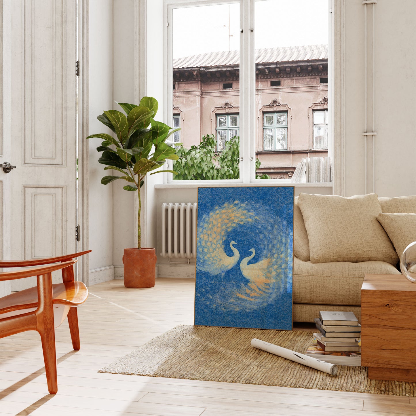 Due Pavoni Sogni Blu Poster