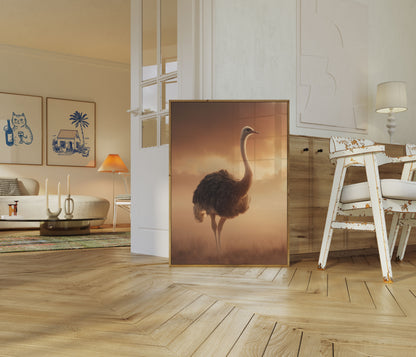Elegant Ostrich Sunset Poster