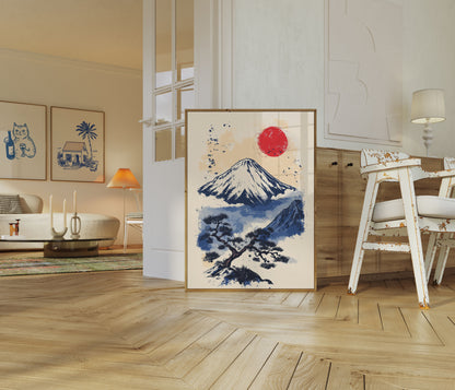 Poster del Sole Rosso del Monte Fuji