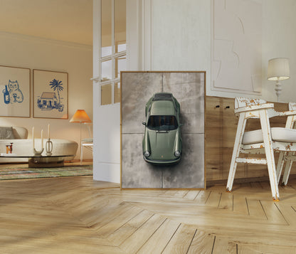 Vintage Green Porsche Classic Poster