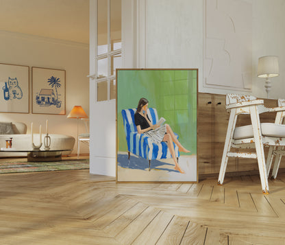 Lettura in Poster a Strisce Blu