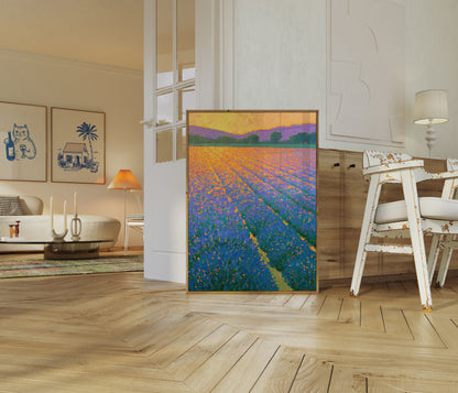 Poster Campo di Lavanda al Tramonto