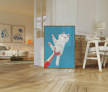 Fluffy Floating Feline Poster