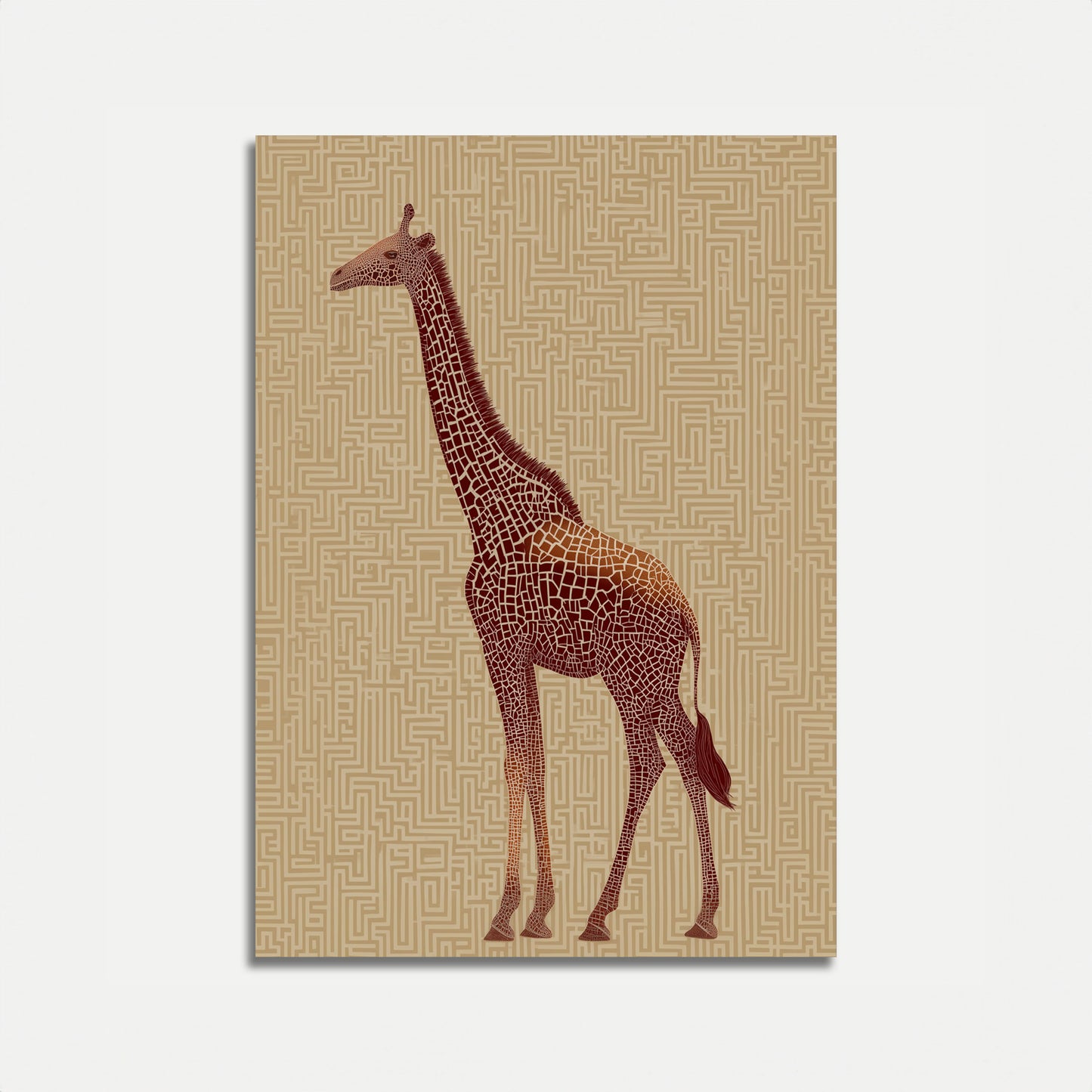 Geometric Maze Giraffe Poster