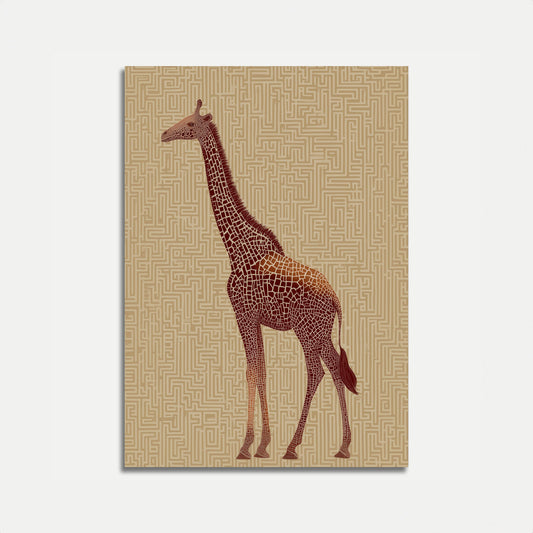 Geometric Maze Giraffe Poster