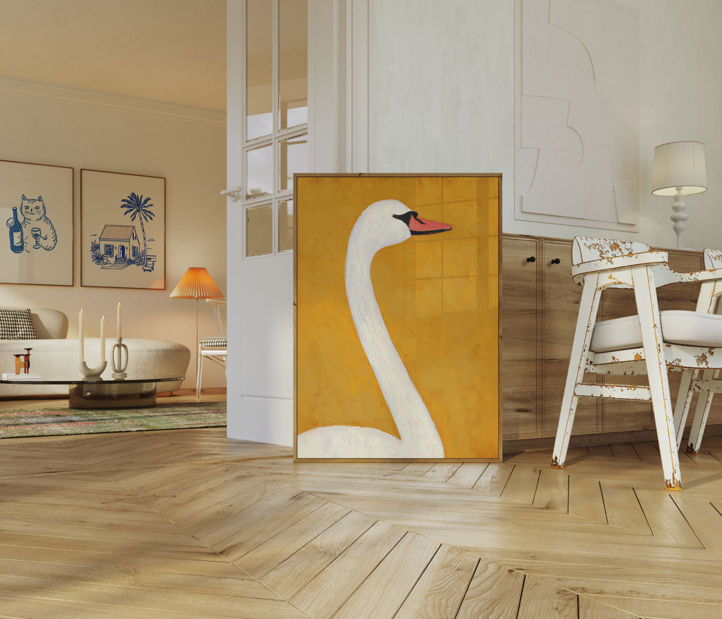 Elegant White Swan Poster