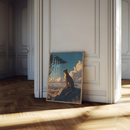 Majestic Cheetah Savanna Poster