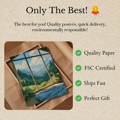 Mountain Valley Morning View Poster