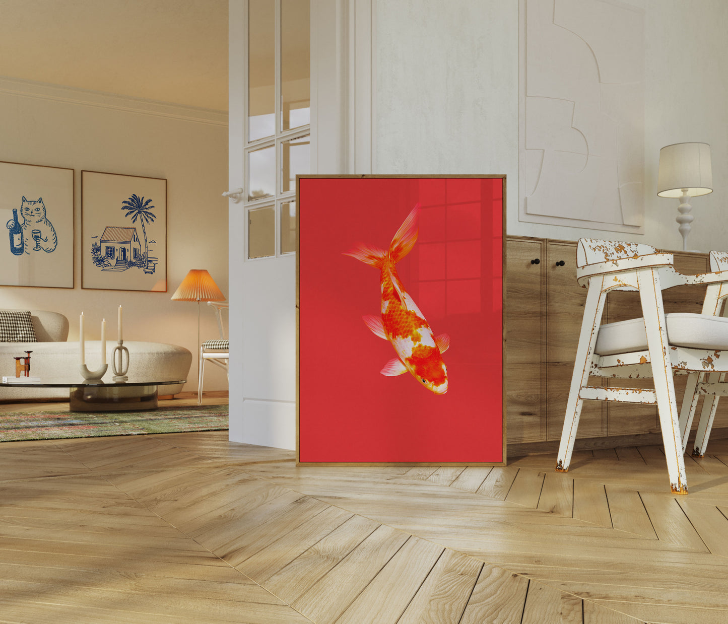 Poster Pesce Koi Rosso e Oro