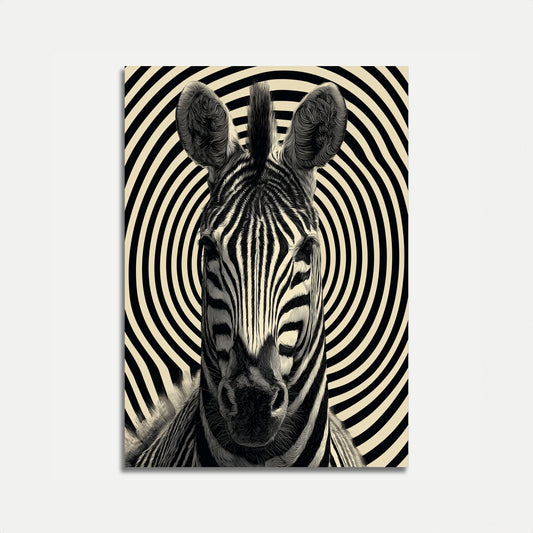 Zebra Head Optical Illusion Poster