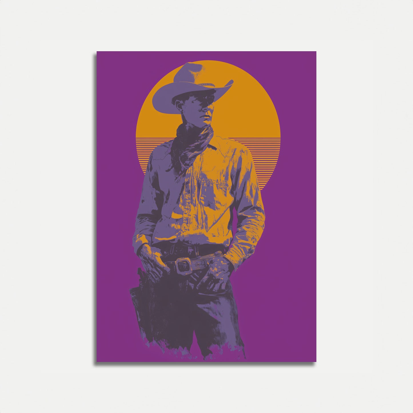 Vestlig Solnedgang Cowboy Plakat