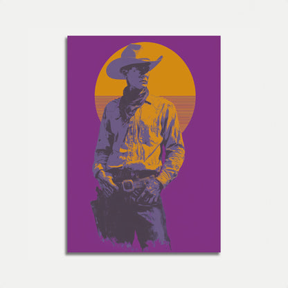 Vestlig Solnedgang Cowboy Plakat