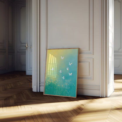 Affiches Papillons blancs en prairie