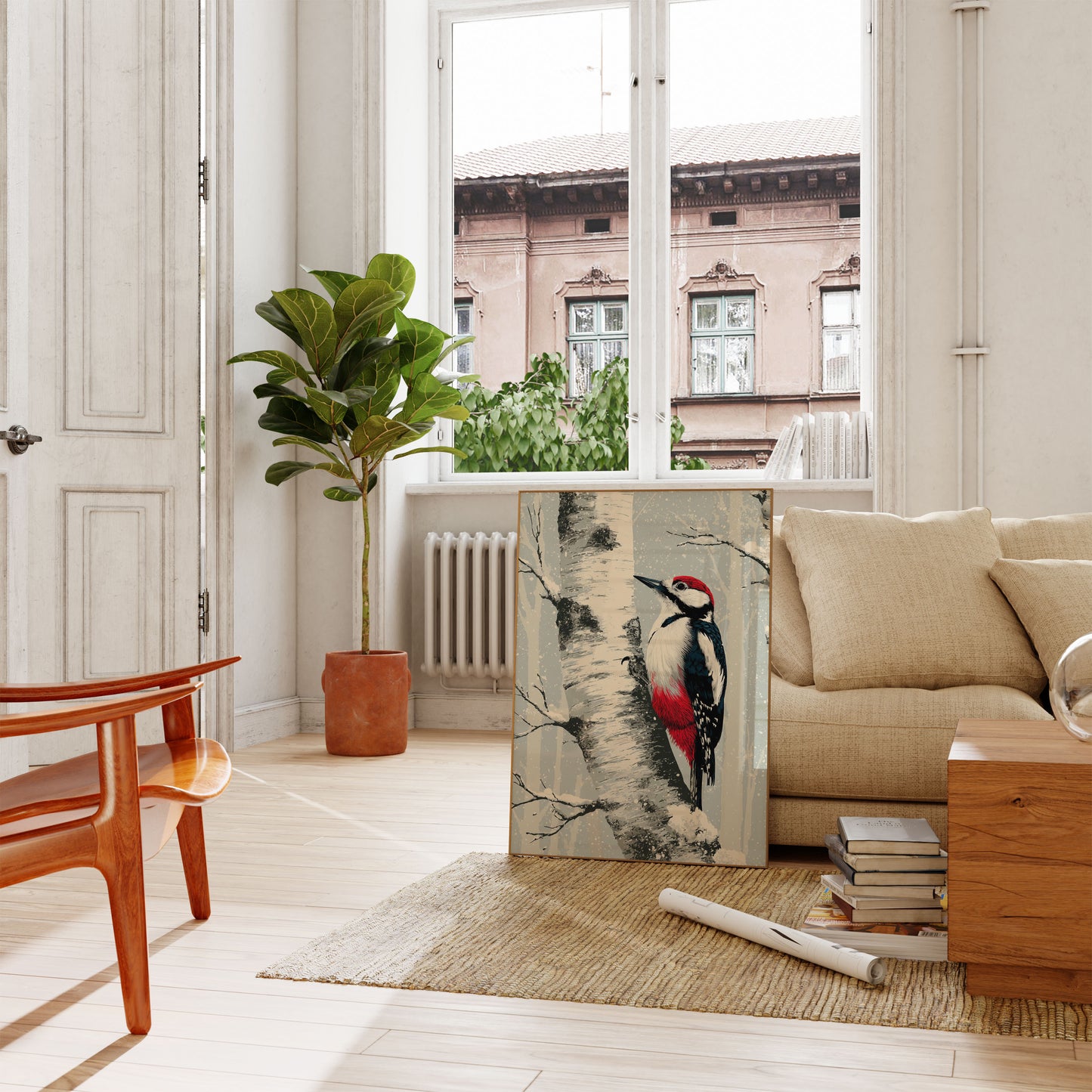Grote Bonte Specht Winterposter