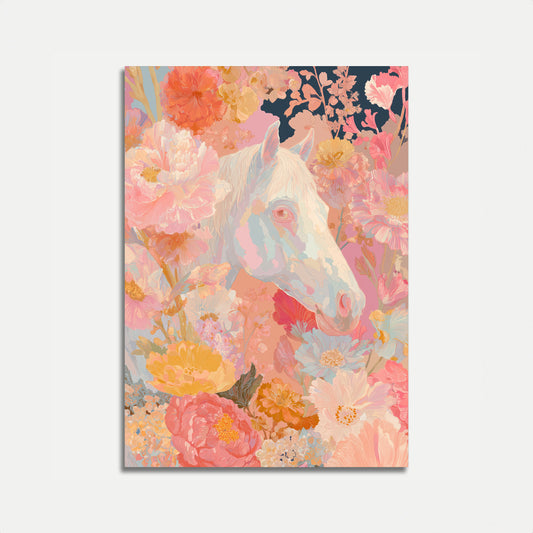 Ethereal Horse in Bloom Poster
