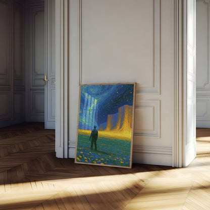 Starry Night Desert Monument Poster