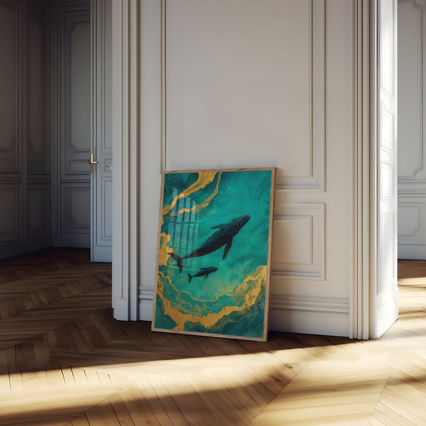 Whales in Turquoise Waters Poster
