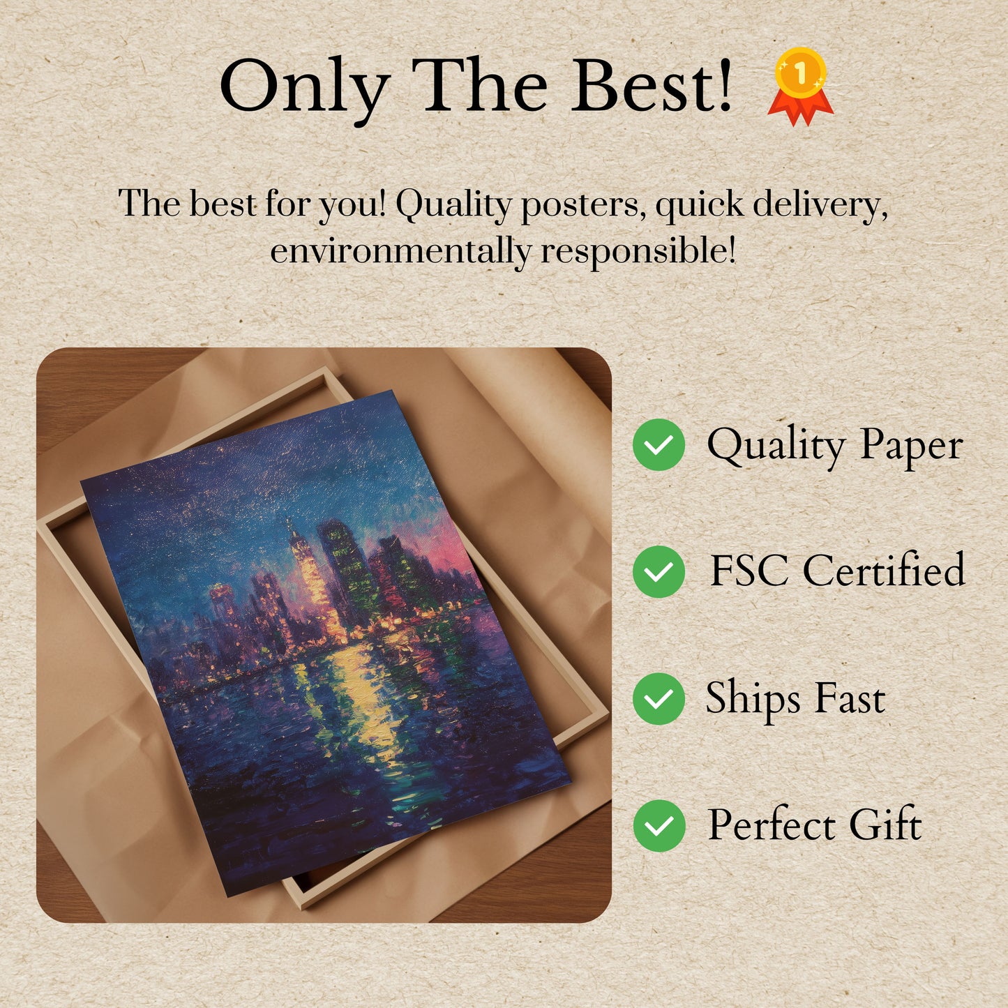 Glittering City Nights Poster