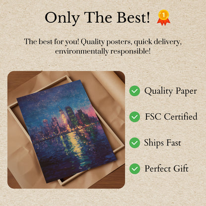 Glittering City Nights Poster