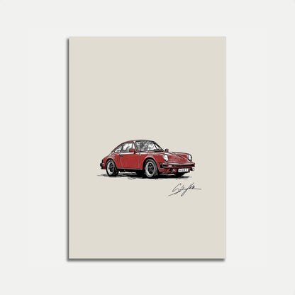 Classic Red Porsche 911 Poster