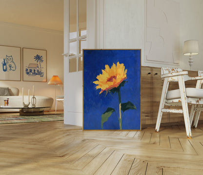 Póster de Girasol Contra Cielo Azul