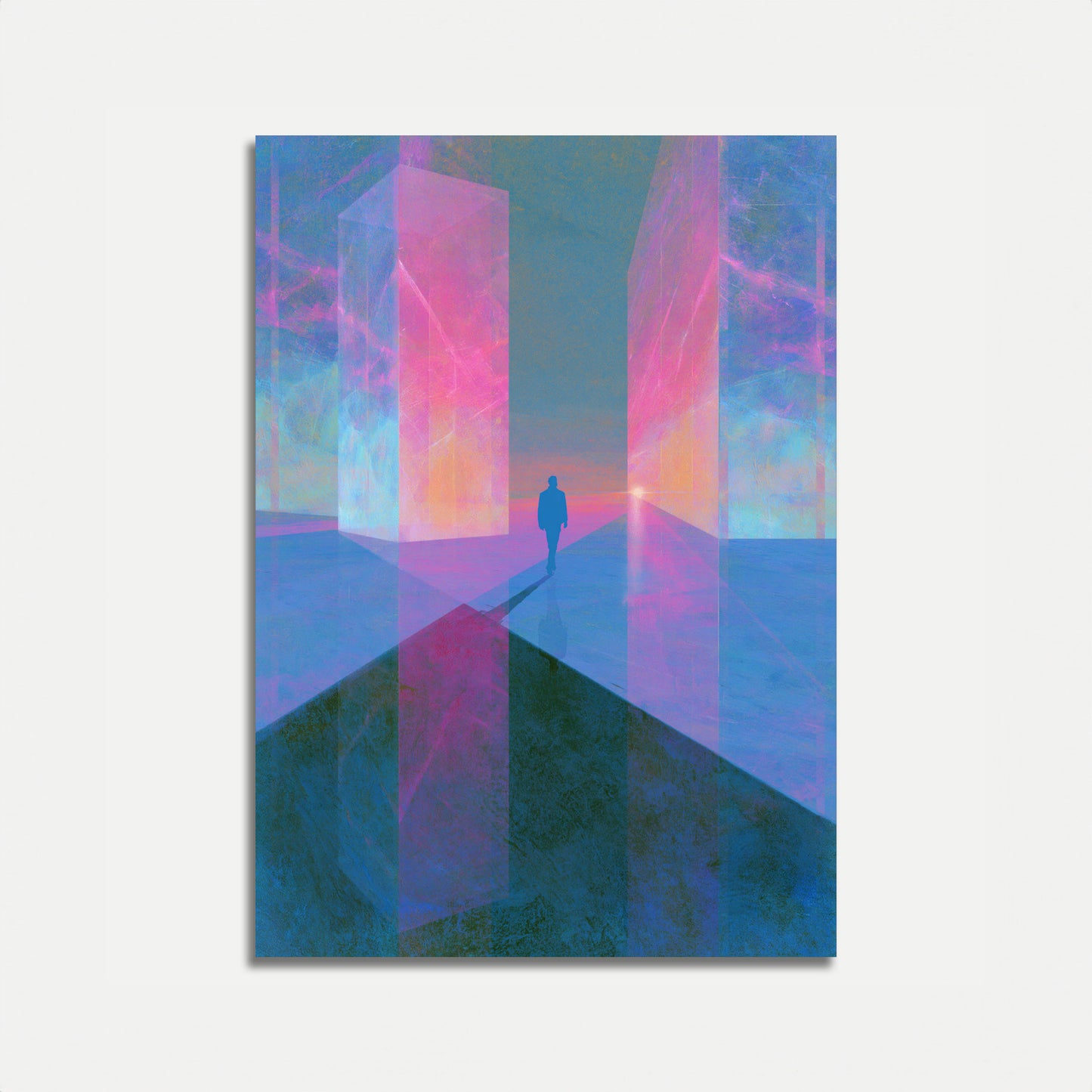 Einsame Reise durch Licht-Poster