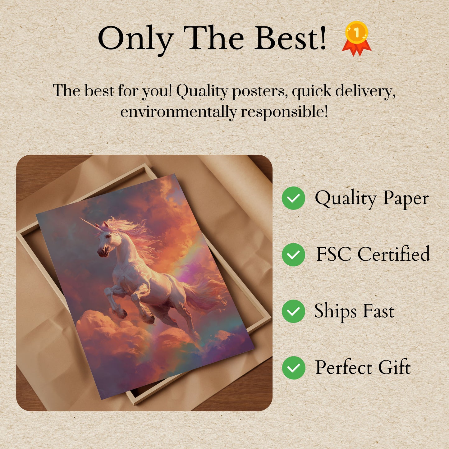 Poster dell'Unicorno Celeste Arcobaleno