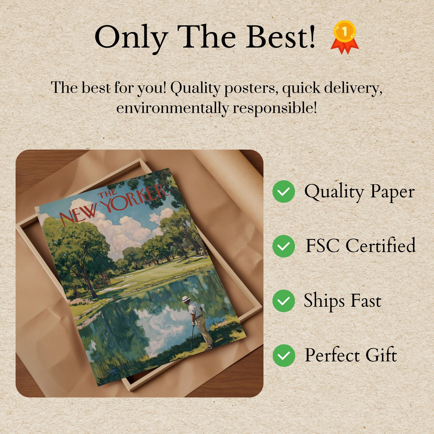 New Yorker Golf Course Vintage Poster