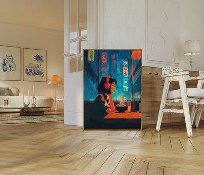 Cyberpunk City Nights Poster