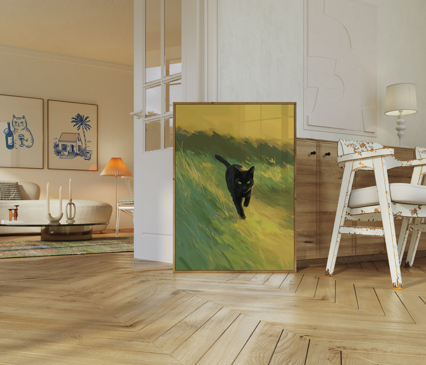 Emerald Gaze Black Cat Poster