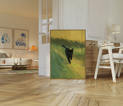 Emerald Gaze Black Cat Poster