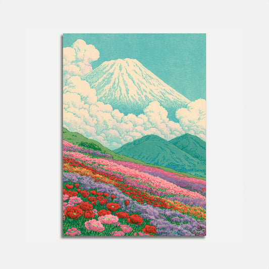 Poster Campo di fiori Monte Fuji