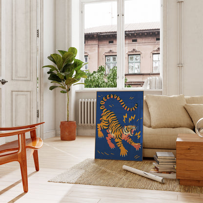 Fierce Tiger Dynamic Art Poster