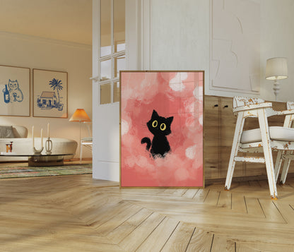 Affiche Chat Noir aux Yeux Dorés