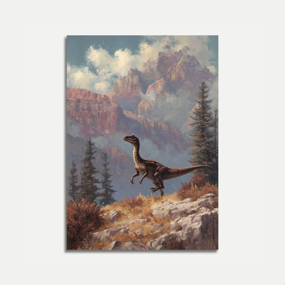 Póster del guardián de la montaña prehistórico