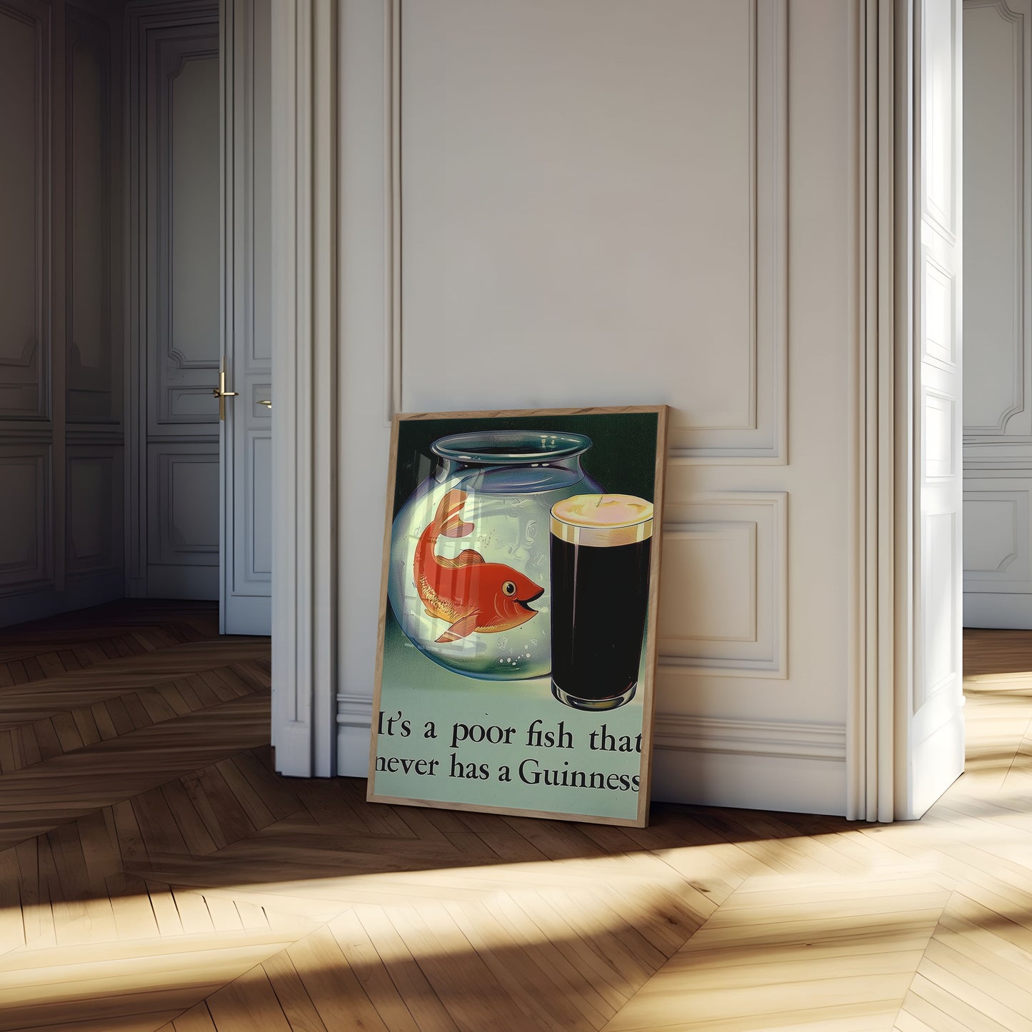 Guinness Fish Humor Vintage Poster