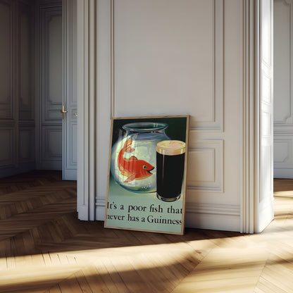 Guinness Fish Humor Vintage Poster