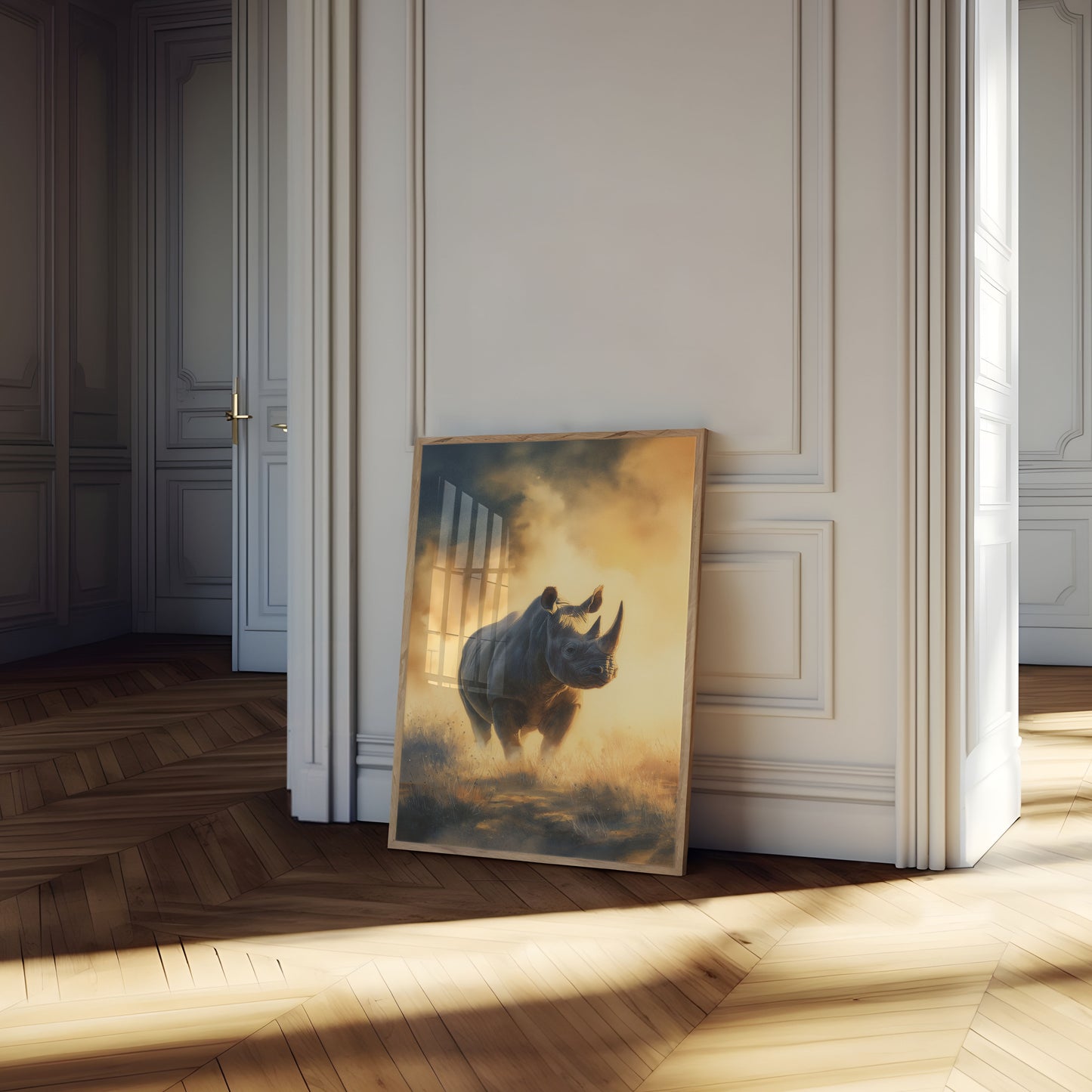 Majestic Rhino Wilderness Poster