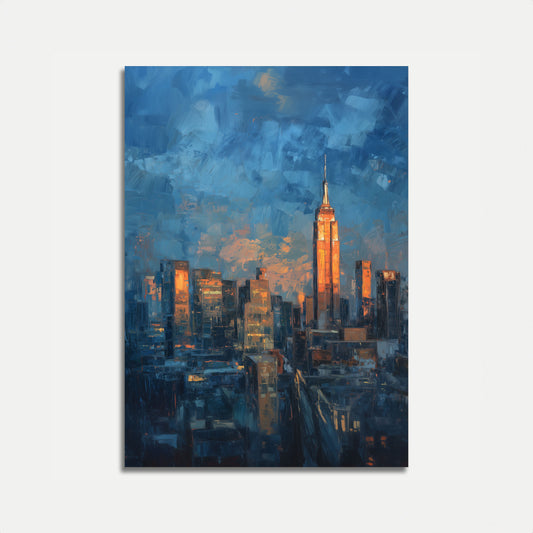 New York Cityscape Golden Hour Poster