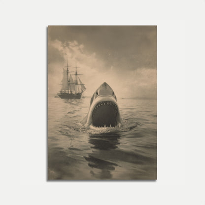 Vintage Shark Nautical Poster