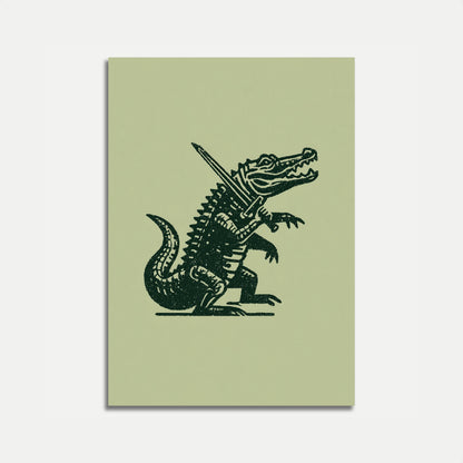 Crocodile Knight Warrior Poster
