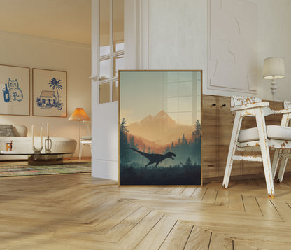 Prehistoric Mountain Landscape Poster