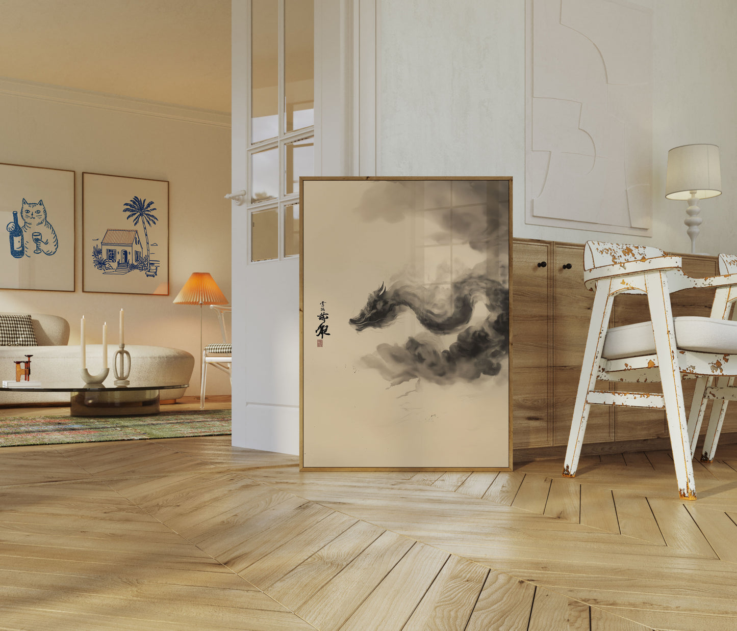 Ethereal Smoke Dragon Poster