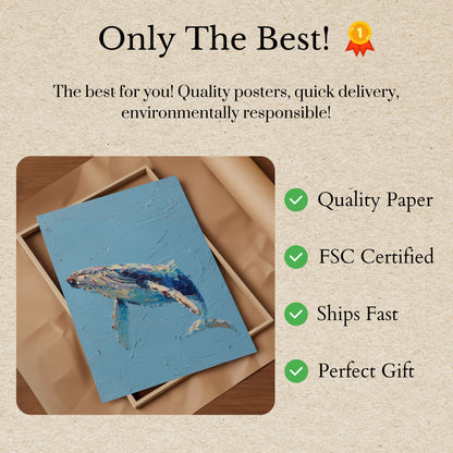 Majestic Whale Ocean Blues Poster