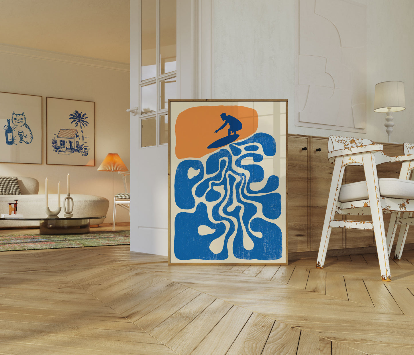 Póster de Surfista Montando una Ola del Océano